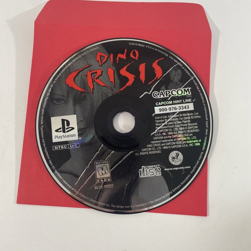 Dino Crisis (Sony PlayStation 1, 1999) Disc Only Tested